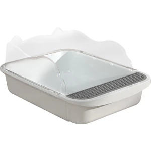 Açık Üst Pet Kedi Çöp Kutusu Derin Tuvalet Dayanıklı Çöp Tava Çöp Tepsisi 43X28X18CM Beyaz (Yurt Dışından)