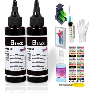 Canon E474/E484 Yazıcılar Için Uyumlu Forprint Siyah Mürekkep 2X100ML