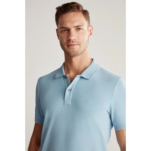 Vintage Görünümlü Mavi Polo Yaka T-Shirt