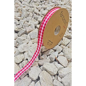 Kırmızı Ekose Kurdele / En 1 cm / Top 25 Metre