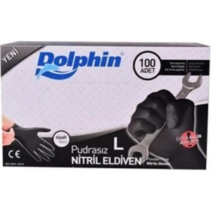 Ekstra Kalın Siyah Nitril Eldiven L Beden 100'LÜ 1 Paket