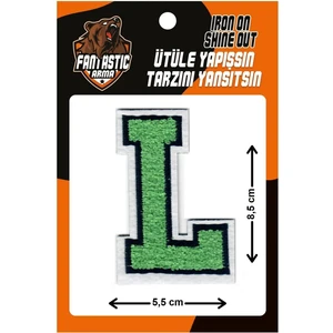 Ütü Ile Yapışan Dokuma Peluş, Kolej, Punch, Harf, Yeşil, L Arma Modeli