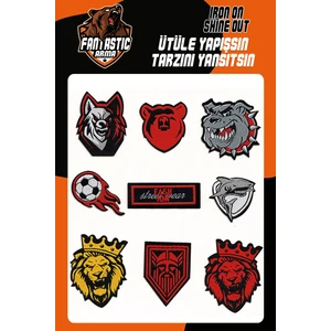Ütü Ile Yapışan Dokuma Arma Seti Patch Yama Aslan, Kurt, Futbol Topu Modeli