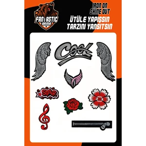 Ütü Ile Yapışan Dokuma Arma Seti Patch Yama Cool, Star, Çiçek Modeli