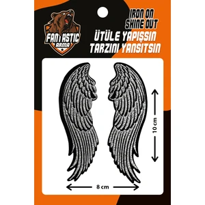 Ütü Ile Yapışan Dokuma Arma Patch, Simli Kanat