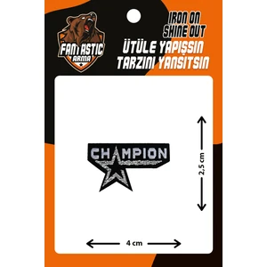 Ütü Ile Yapışan Dokuma Arma Patch, Champıon, Şampiyon