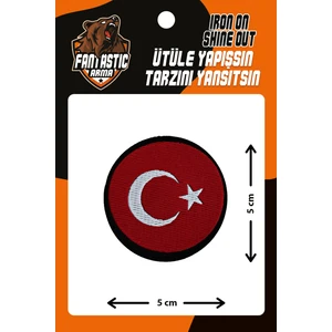 Ütü Ile Yapışan Dokuma Arma Patch, Türk Bayrağı
