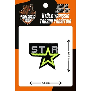 Star Dokuma Arma Patch Ütüyle Yapışan Polyester Malzeme 100% 30°C Yıkamaya Uygun