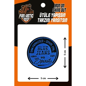 Ütü Ile Yapışan Dokuma Arma Patch, Blue Jeans