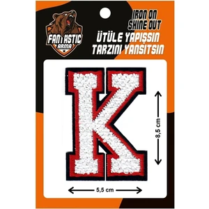 Ütü Ile Yapışan Dokuma Peluş, Kolej, Punch, Harf, Beyaz, K Arma Modeli