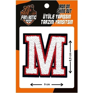 Ütü Ile Yapışan Dokuma Peluş, Kolej, Punch, Harf, Beyaz, M Arma Modeli