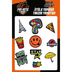 Ütü Ile Yapışan Dokuma Arma Seti Patch Yama Emoji, Star Modeli