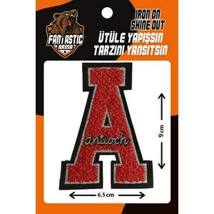 Ütü Ile Yapışan Dokuma Peluş,kolej,punch Arma Harf, Kırmızı A Modeli