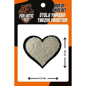 Ütü Ile Yapışan Dokuma Peluş,kolej,punch Arma Heart, Beyaz Kalp Modeli