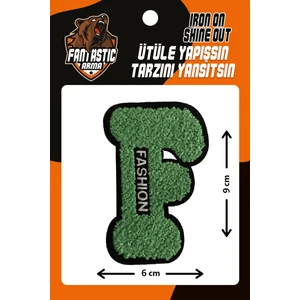 Ütü Ile Yapışan Dokuma Peluş,kolej,punch Arma Harf, Yeşil F Modeli