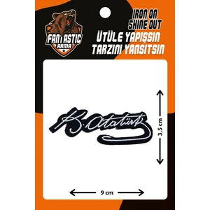 Ütü Ile Yapışan Dokuma Arma Atatürk, Atatürk Imza Modeli