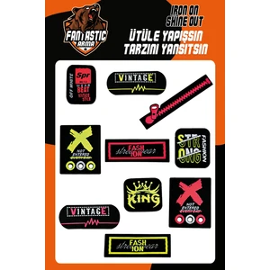 Ütü Ile Yapışan Dokuma Arma Seti Patch Yama Fosfor Strong, Fashıon Modeli