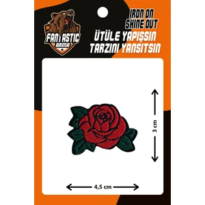 Ütü Ile Yapışan Dokuma Arma Patch, Kırmızı Gül