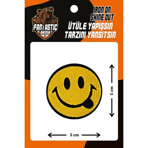 Ütü Ile Yapışan Dokuma Arma Patch, Sarı Emoji