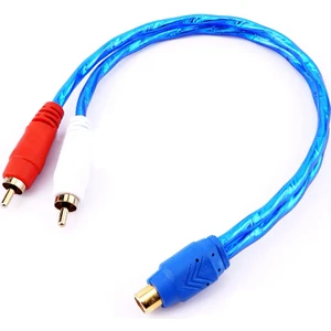 BK Teknoloji Yüksek Kalite Silikon Rca Dişi - 2 Rca Erkek  Anfi Y Ayırıcı Kablo