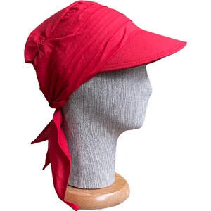 Rupen Kraft Bağlamalı Safari Kadın Şapkası  Eşarplı Şapka  Plaj Şapkası Siperli Bandana Şapka