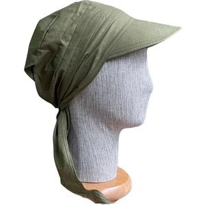Rupen Kraft Bağlamalı Safari Kadın Şapkası  Eşarplı Şapka  Plaj Şapkası Siperli Bandana Şapka