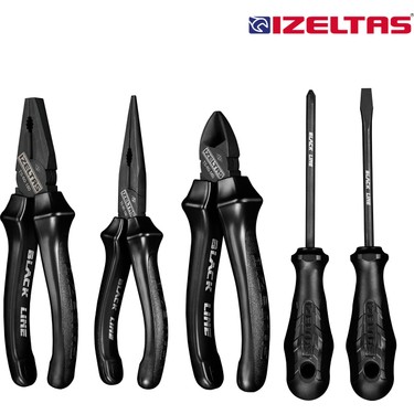 İzeltaş Black Line El Aleti Seti 5 Parça Siyah Ergonomik Fiyatı