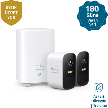 Eufy Security Eufycam 2C Kablosuz Akıllı Güvenlik ve 1080p Kamera Sistemi 2 Kamera 1 Ana Ünite Kiti