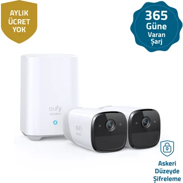 Anker Eufy Security Eufycam 2 Pro Kablosuz Akıllı Güvenlik ve 2K Kamera Sistemi 2 Kamera 1 Ana