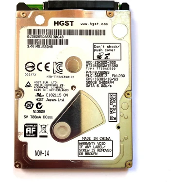 Hgst Z5K500 HTS545050A7E680 Fiyatı - Taksit Seçenekleri