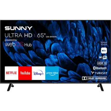 Sunny SN65FMN252 65'' 164 Ekran Uydu Alıcılı 4K Ultra HD Smart webOS LED