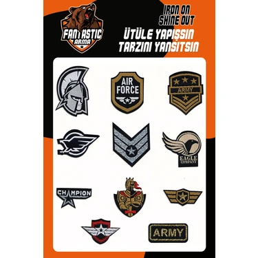 Fantastic Ütü Ile Yapışan Dokuma Arma Seti Patch Yama Army, Asker, Rütbe