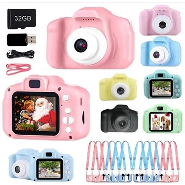 Şıktek Çocuk Fotoğraf Makinesi Mini Fotoğraf Makinesi Çocuk Fotoğraf Makinesi 1080P Hd Selfie