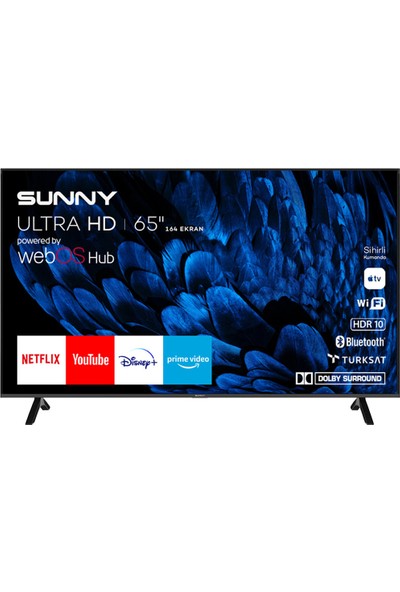 Sunny SN65FMN252 65'' 164 Ekran Uydu Alıcılı 4K Ultra HD Smart webOS LED TV