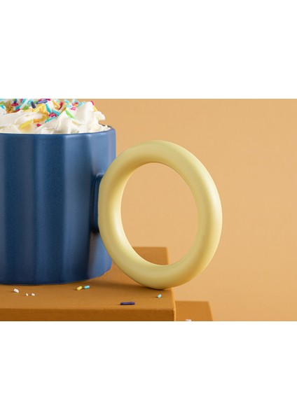 Angled New Bone China Kupa 260 ml Sarı-Lacivert fiyatları