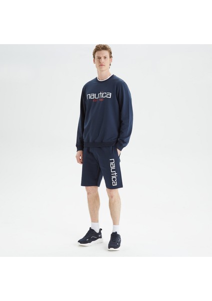 Nautıca Erkek Lacivert Standart Fıt Baskılı Sweatshirt K35610T.4NV