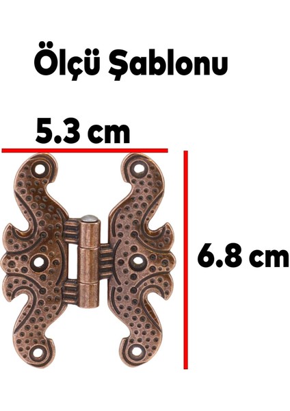 Mobilya Dolap Kapak Hobi Menteşesi Metal Kelebek Menteşe Büyük Antik Bakır 4 Adet