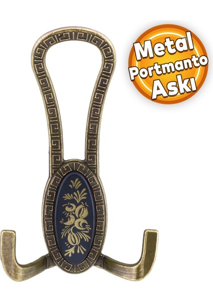 Palmira Portmanto Vestiyer Duvar Askısı Metal Dolap Elbise Askılığı Antik Sarı Siyah Desenli