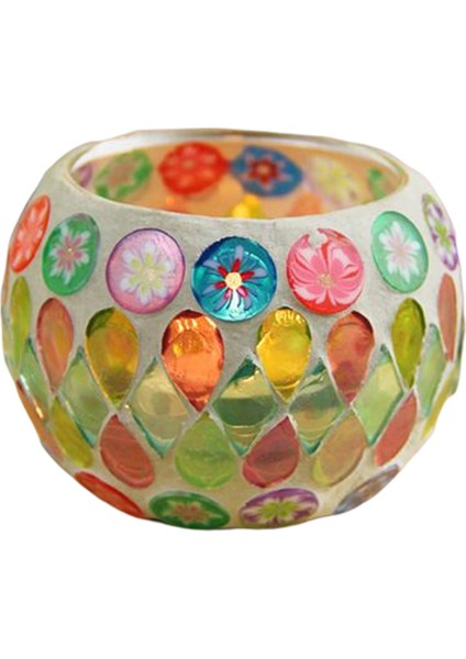 Tealight Holder Romantik El Yapımı Sanat Candlestick Mozaik Mum Kavanoz Şükran Günü Sevgililer Günü Oturma Odası Yatak Odası Dekor (Yurt Dışından)