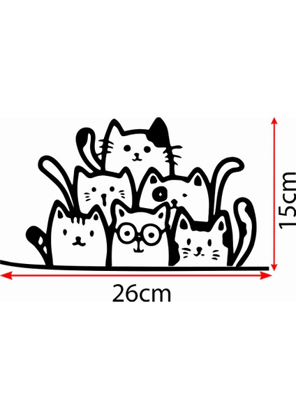Siyah Kediler Araba Stickerı - Siyah Kediler Araba Çıkartması