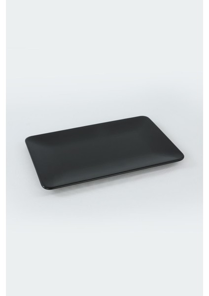 Mat Siyah Kayık Tabak 31X21 cm 2 Adet
