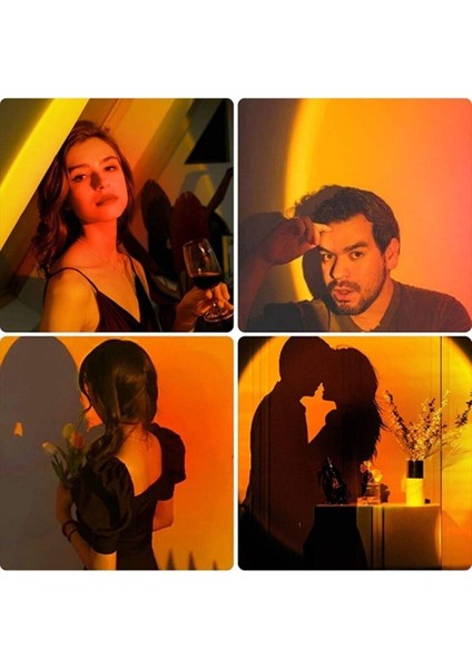 Gece Lambası Projektör Kumandalı Gün Batımı 16 Farklı Görüntü Sunset Lamp Yeni Çocuk Odası fırsatları