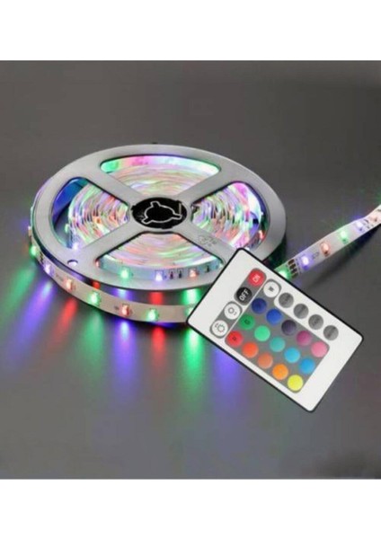 Animasyonlu Rgb Şerit LED Işık Aydınlatma Seti Tak Çalıştır Kumandalı Adaptörlü 5m modelleri