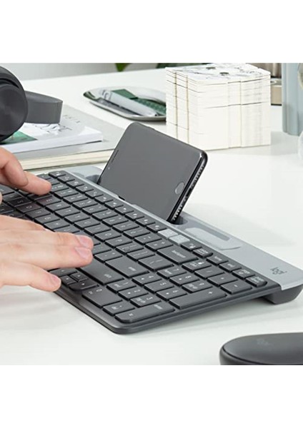 K580 Ince Çoklu Cihaz Özellikli Kablosuz Klavye, Kompakt Modern, Telefon Tutucu, 24 Ay Pil fırsatları