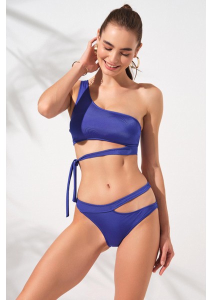 Iconic Tek Omuz Bağlamalı Bikini Sax 231227
