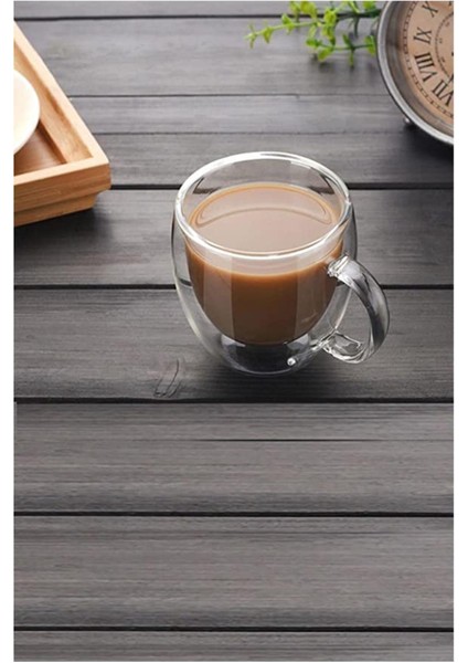 Çift Çidarlı Borosilikat Kupa Bardak 1ADET 250ML