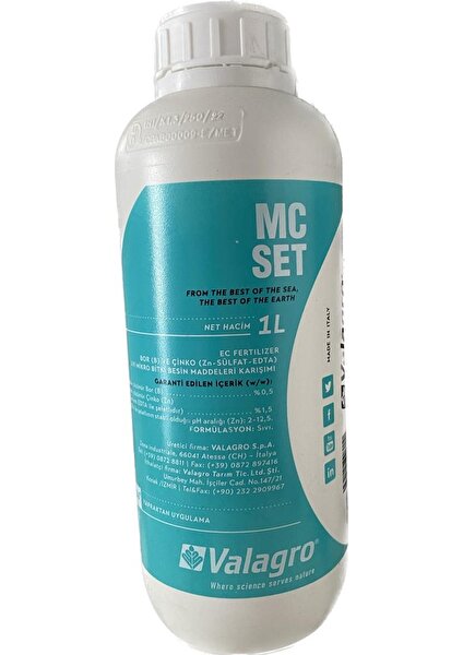 Mc Set (Bor ve Çinko Içerikli Bitkisel Kaynaklı Sıvı Gübre)-1 L