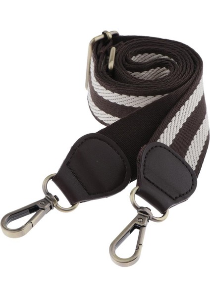 Geniş Çapraz Omuz Askısı Yedek Ayarlanabilir Tuval Kayış 3.8 cm Beyaz+Kahve (Yurt Dışından)
