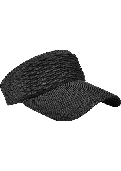 Bayan Güneşlik Şapka Uv Koruma Boş Üst Şapka Koşmak Için Bisiklet Tenis Siyah (Yurt Dışından)