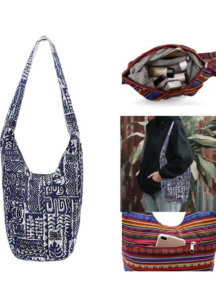 Hobo Sling Çanta Çantalar Messenger Crossbody Omuz Çantası Cep Makrome Çanta Gölü Mavi (Yurt Dışından)